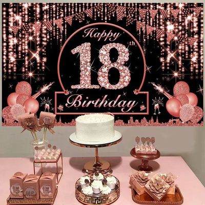 18 Years Old Birthday Party Backdrop Balloon Happy Birthday