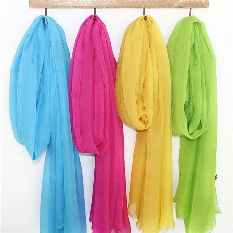 长版围巾女纱巾大红色丝巾春秋冬款百搭薄款洋派时尚2023新款妈妈