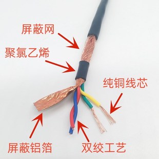 1.5平 1.0 纯铜RVSP屏蔽双绞线485通讯信号线2y芯4芯6芯0.5 0.75