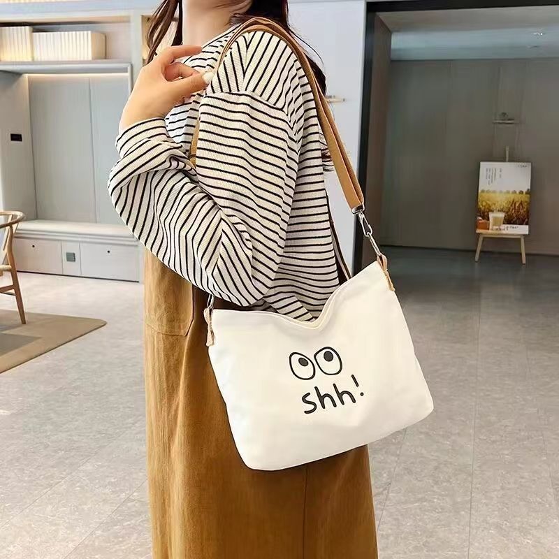 帆布小包包2024新款女包夏天上班通勤包大容量单肩包斜挎包女新品