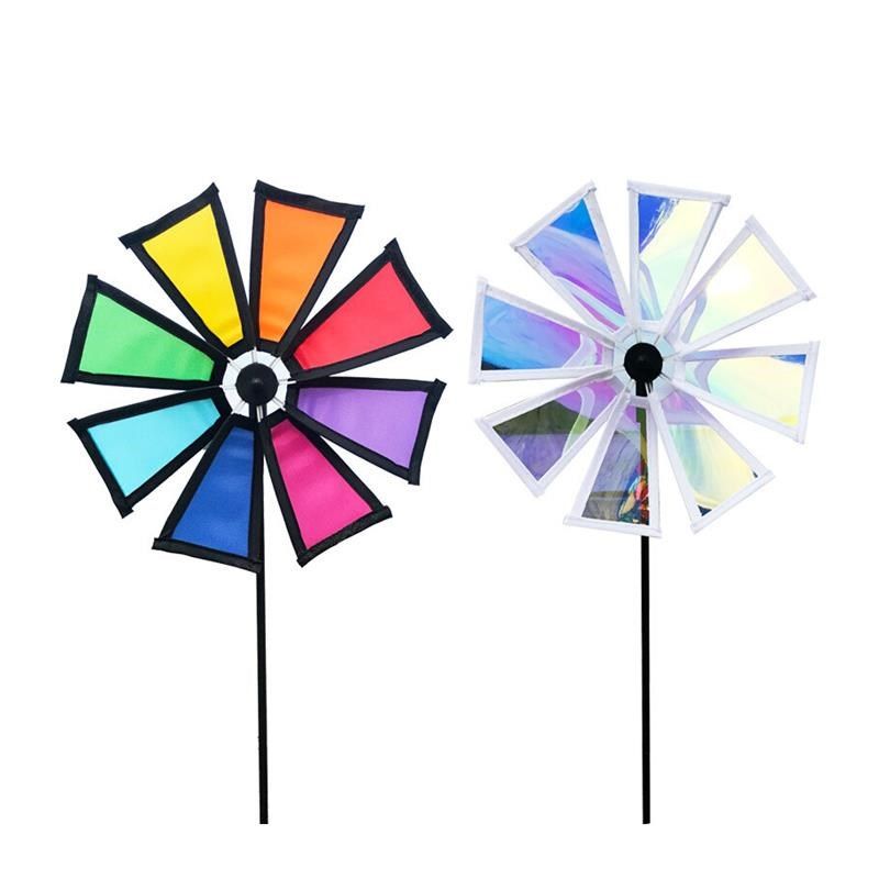 现货速发风车玩具婴儿儿童手持自行车挂件户外串悬挂七彩装饰电动