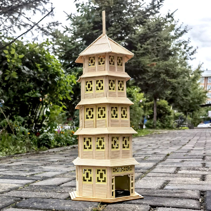 diy手工制作沙盘建筑模型自制塔废物利用创o意环保亲子活动材料包