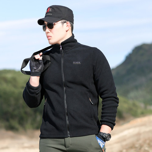户外抓绒衣男上衣摇粒绒外套冲锋衣内胆保暖透气开衫登山徒步秋冬