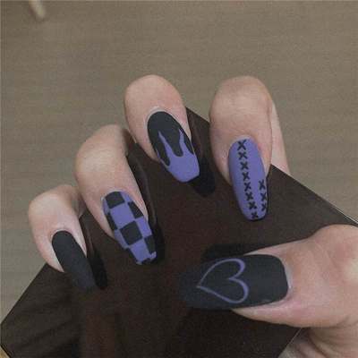 极速24pcs Multiple Styles Colourful Fake Nails Detachable Fl