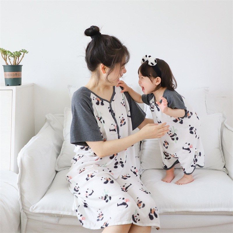 新亲子睡衣!薄款竹棉纱布家居服宝宝夏季睡袋柔软透气可哺乳睡裙,婴童用品,睡袋/防踢被,淘宝优惠券,粉丝福利购,淘宝优惠卷