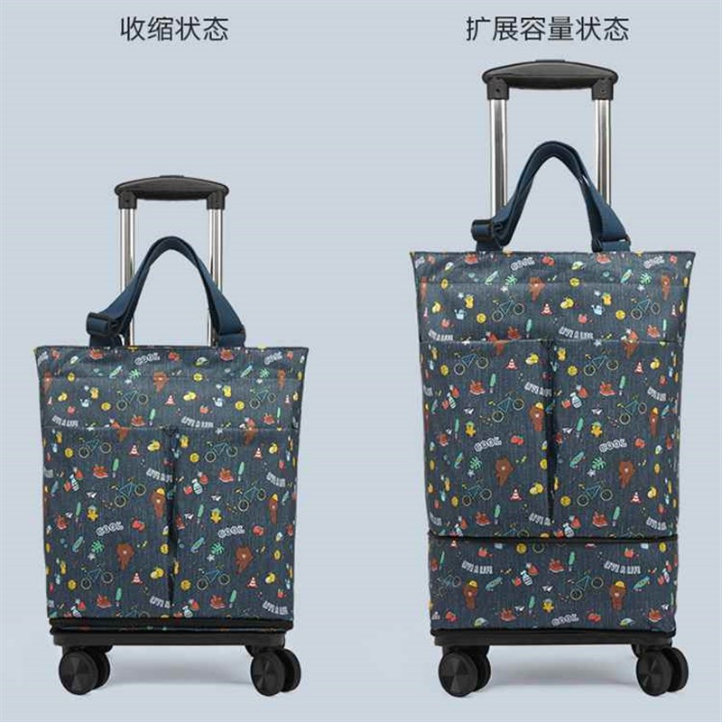 便携可折叠家用买菜小拉车u轻便伸缩拉杆手推车购物袋大容量行李