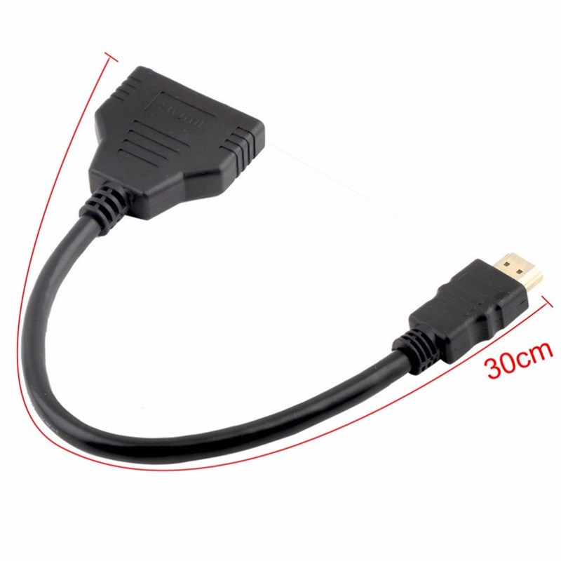 2 Dual Port Y Splitter 1080P HDMI v1.4 Male to Double Femal