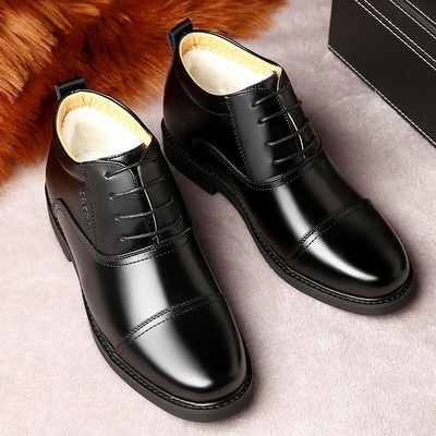 冬季加绒保暖二棉鞋男款高帮三接头商务皮鞋男士冬天爸爸鞋子男鞋