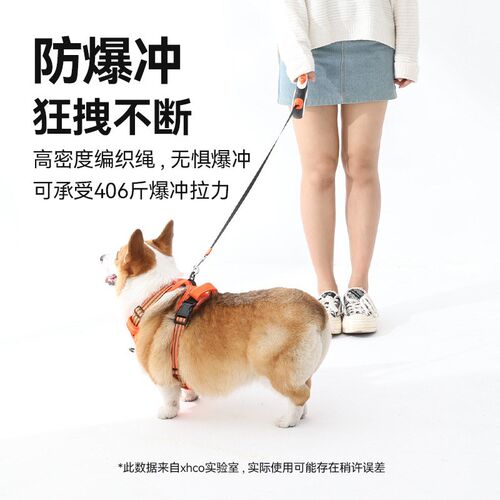 xcho狗狗牵引j绳可自动伸缩大型犬小狗绳子小型泰迪牵狗绳遛狗中