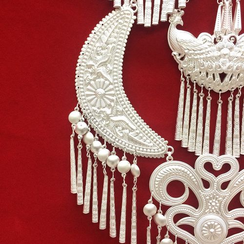 四川大凉山彝族风大胸牌 仿银胸牌彝族服装配饰 傈傈族婚庆饰品