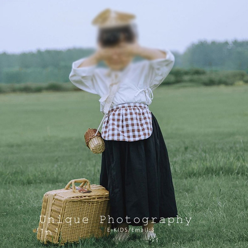 影楼写真儿童摄影道具婚纱u旅拍照复古小清新手提编制箱子装饰摆