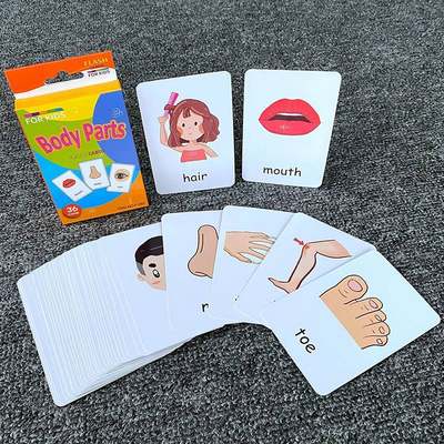 推荐36pcs Flashcards Kds Montessor Baby Learn Englsh Word Ca