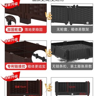 种植箱家庭阳台种菜箱楼顶蔬菜塑料花盆长方形槽特大家用花箱