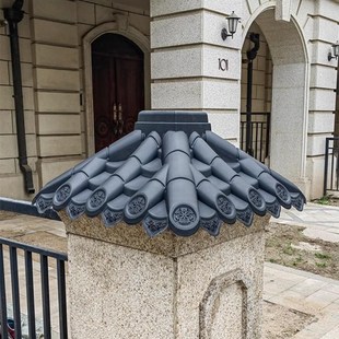 柱头帽围墙pp树脂仿古一体中式庭院门柱顶帽装饰复古门垛方柱盖帽