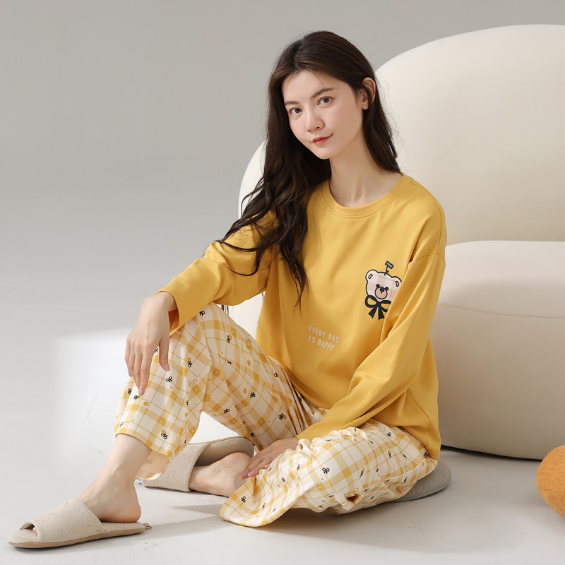 2024年新款春秋款睡衣女长袖可爱卡通可外穿秋冬季家居服套装