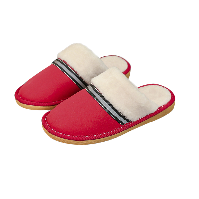 秋冬季棉拖鞋女居家防水耐脏保暖男毛绒绒皮拖P鞋情侣包头卧室防