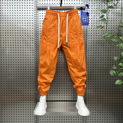 MAROLIO打造帅气型男范~夏季薄款工装裤男韩版显瘦束脚休闲九分裤