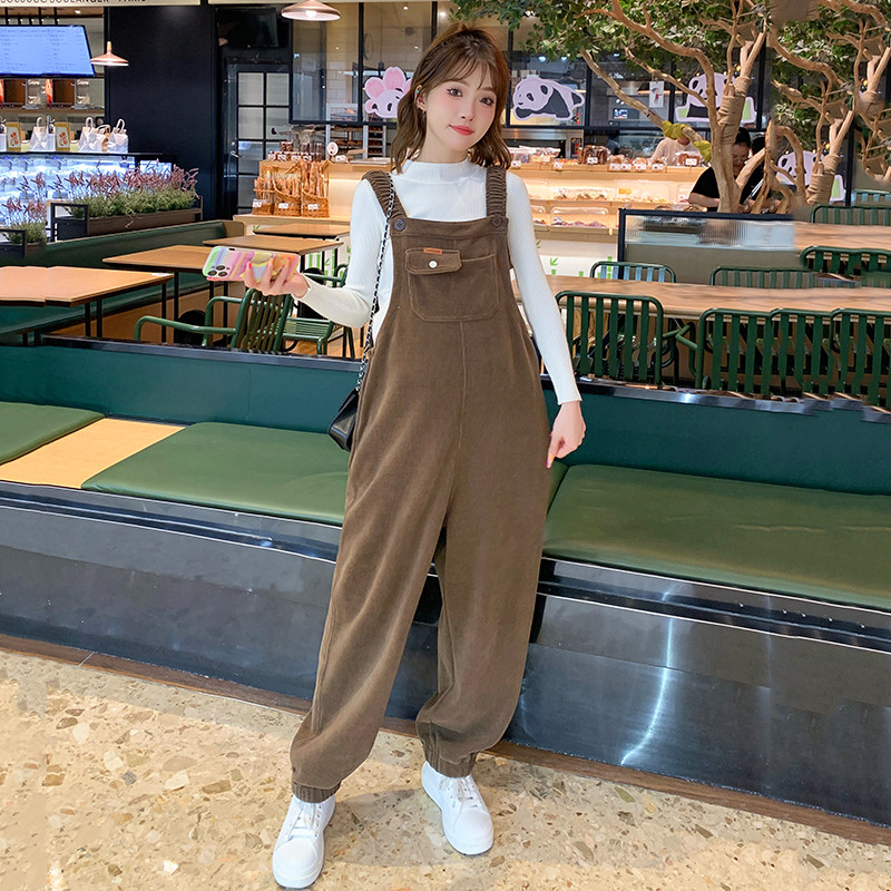 2023新款孕妇抱婴袋裤加厚秋冬装小个子外穿宽松大尺码连身裤孕妇