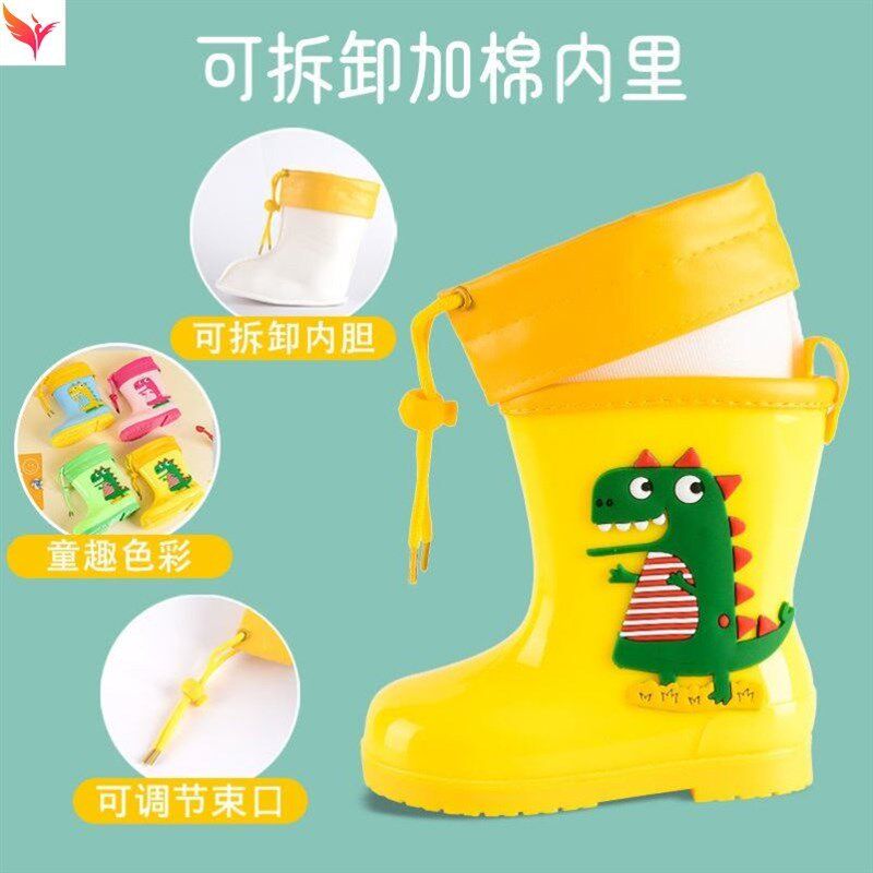 新款新款冬季b男女儿童雨靴玩水鞋加绒一体防滑长筒低帮短靴中短