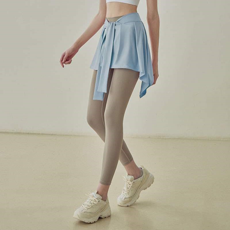 瑜伽一片搭尴尬健身罩裙臀式运动裙摆遮跑步可外遮挡拆防裙裤屁帘