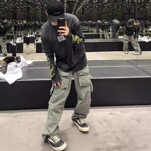 美式ro倒三角板鞋女自主主线侵权款23冬季新款皮面休闲运动板鞋男