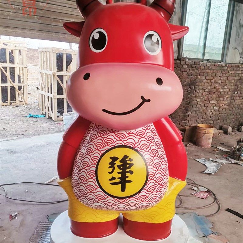 牛排店人气雕塑牛肉面火锅店餐厅饭店卡通牛定制迎宾羊公仔摆件