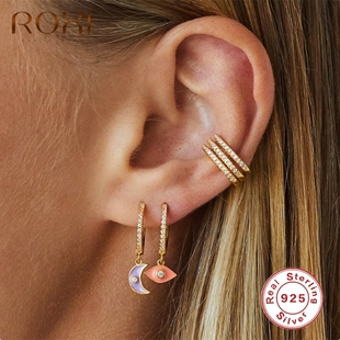 for Round Stud Earrings Enamel Women 速发ROXI Neon Colorful