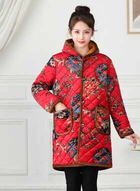 罩衣女加绒加厚加长成人外套工作服妈妈衣厨房超厚棉袄冬季围裙