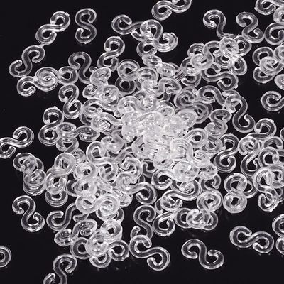 推荐500pcs 11x6mm Transparent Loom Rubber Bands S Clips for