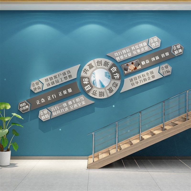 办公室墙面装饰企业文化设计公司形象员工激励志标语宣传背景布置,家居饰品,文化墙贴,淘宝优惠券,粉丝福利购,淘宝优惠卷