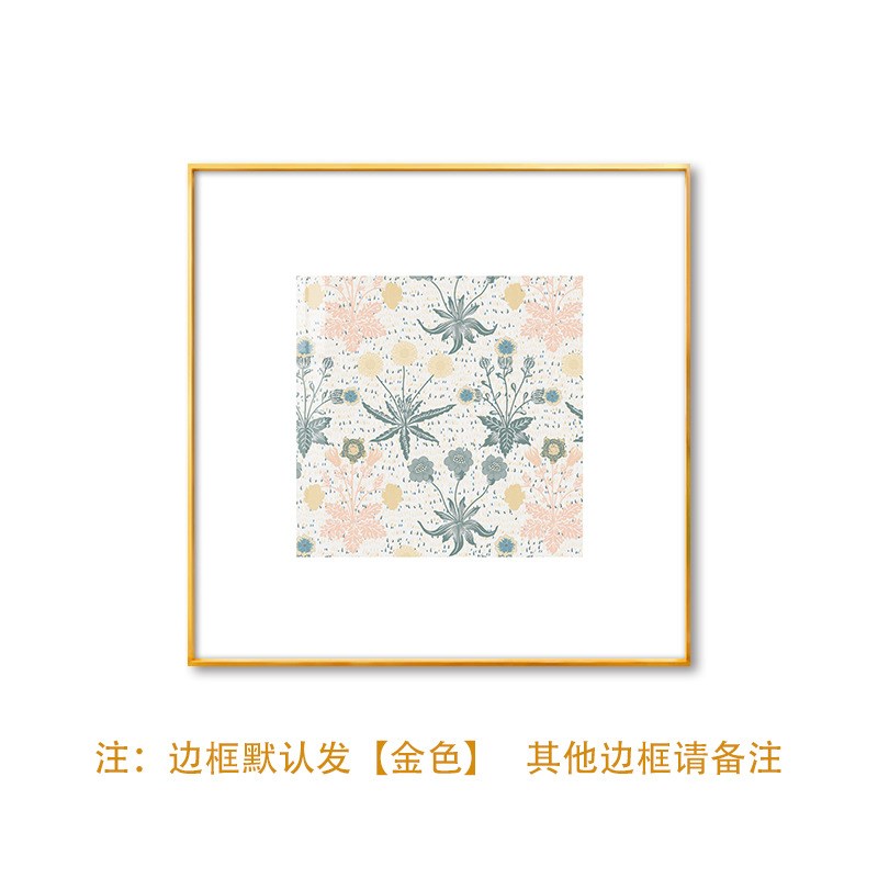 复古简美小尺寸正方形清新花卉玄关装饰画北欧简约壁画墙面挂画图片