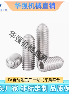 不锈钢球头柱塞BSXL3/4/5/6/8/10/12/16加长型定位珠