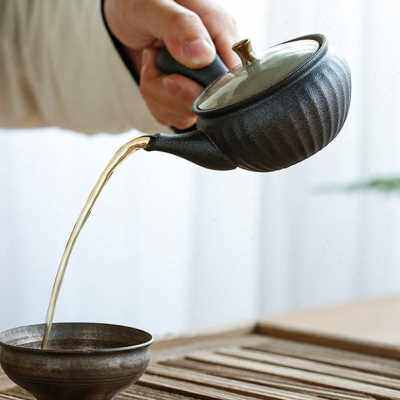 新厂促粗陶向阳侧把壶煮茶t壶日式功夫茶具内置过滤网泡茶器家用