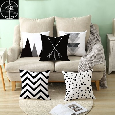 极速Geometric checkered pillow sofa cushion cover pillowcase