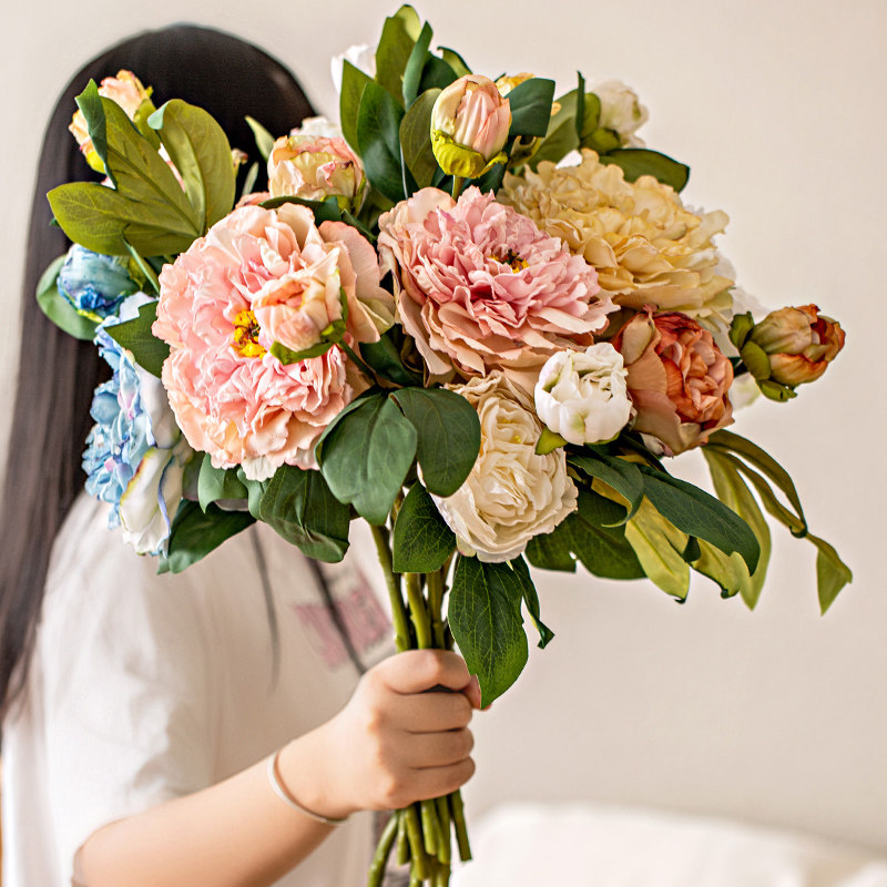 仿真花芍药牡丹花束仿生花假花摆件摆设装饰客厅轻奢高端花卉高档