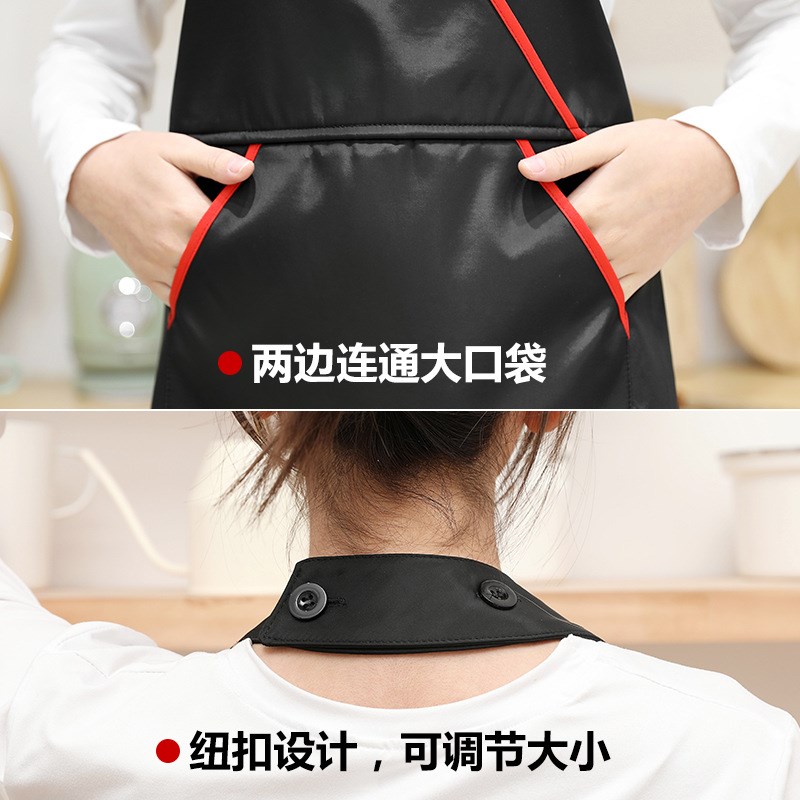 现货V领广告围裙定 制logo美甲店咖啡店工作服家用厨房围裙定