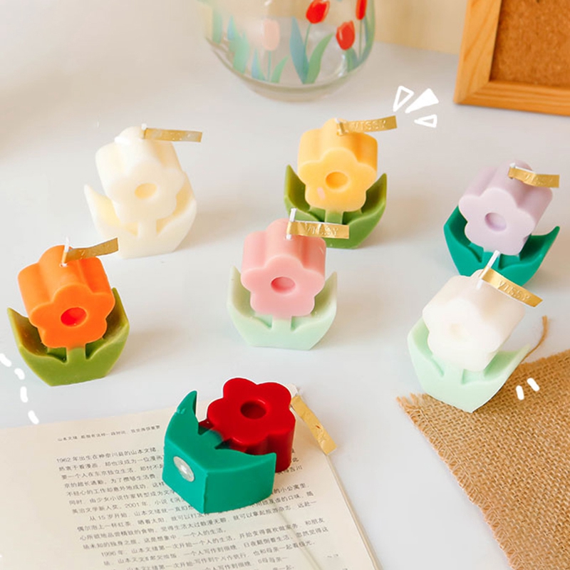 推荐Creative Tulip Flower Scented Candle Handmade Aromather