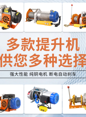 卷扬机220v家用小吊机1吨起重机2吨小型升降货梯装修建筑快速现货