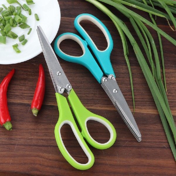 新品5 Layers Blade Scallion Scissors Multifunctional Kitchen