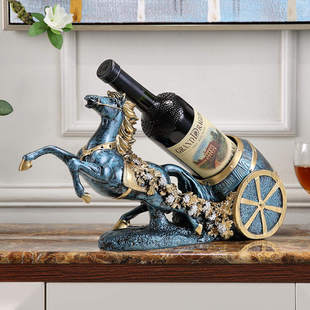 创意复d古葡萄红酒架摆件马车家用酒杯瓶摆设新房客厅礼品装 欧式
