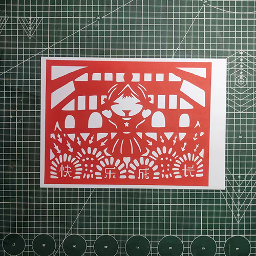 速发推荐8款阳光下成长手工剪纸成品学生纸雕打印底稿红宣纸半成