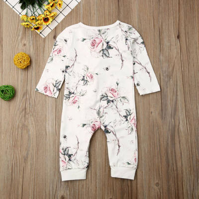 速发Citgeett Spring Autumn Newborn Baby Girl Cotton Flower P