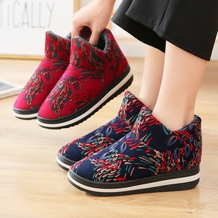 秋冬棉拖鞋女包跟中年老人居家用防滑加绒厚底保暖可外穿妈妈棉鞋