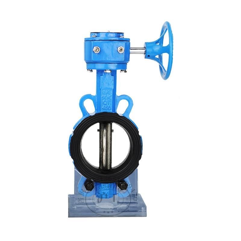 手柄涡轮对夹蝶阀D371X-16软密封不锈钢铸铁排水阀门