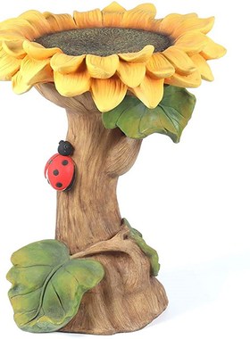 Polyresin Sunflower Bird BaJth 树脂向日葵花鸟浴花园装饰品