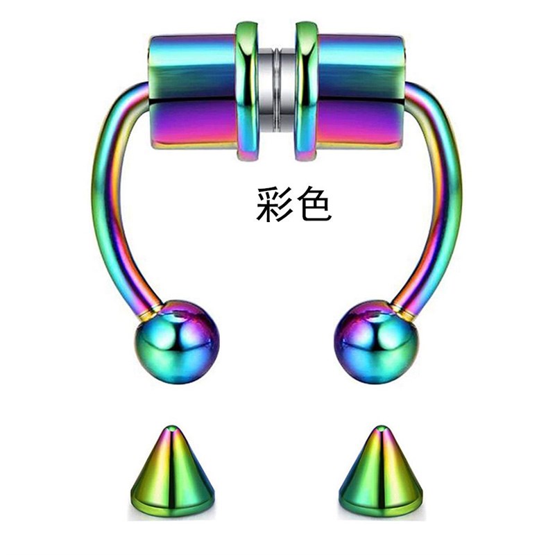 小众高货鼻钉贴假舌钉磁吸鼻钉无洞钻贴吸铁石工具磁铁假唇钉免打