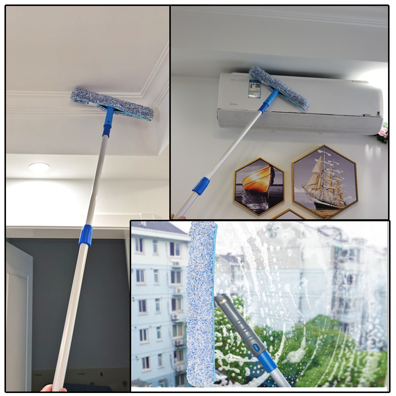 6B76上水器毛头清洁工具擦玻璃刮35cm替换布白色加厚伸缩杆涂水器