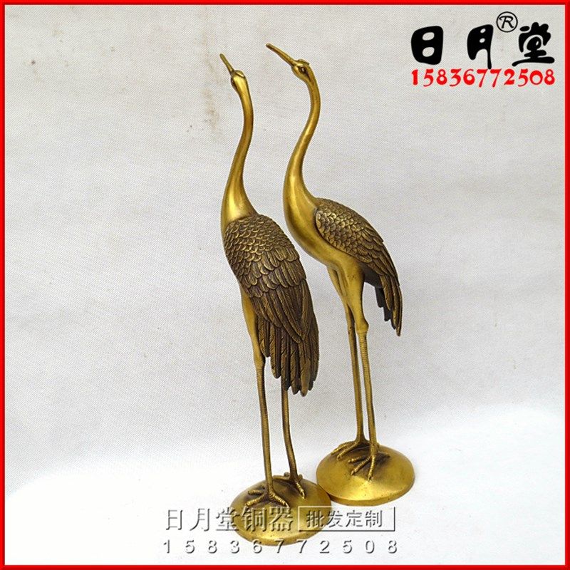 铜器铜仙鹤一对铜鹤归鹤丹顶鹤黄鹤归来家居饰品礼品摆件镇宅招财
