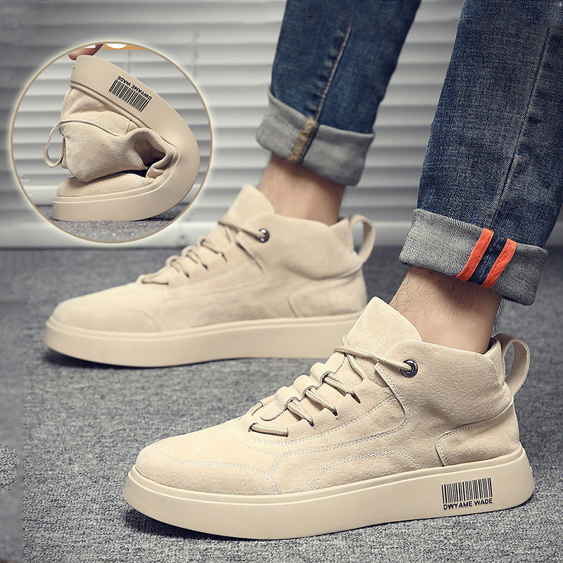 特大码男鞋冬季45潮流百搭46韩版休闲加绒低帮鞋工装47马丁靴男48