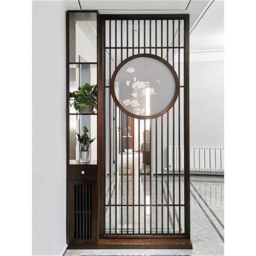 文归 新中式屏风隔断实木玄关镂空卧室装饰客厅入户进门简约日式